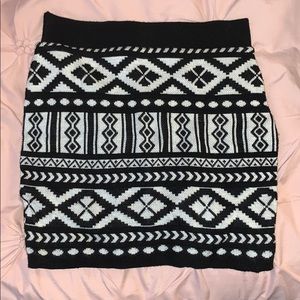 B&W Cotton Mini Tube Skirt